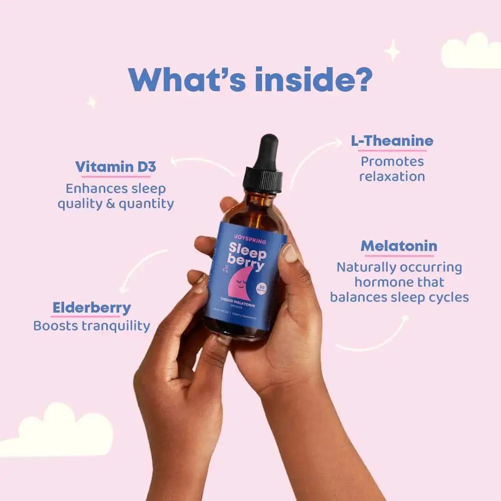 JoySpring Multivitamin & SleepBerry Bundle | Kids Vitamins & Minerals Naturally Sourced, Non-GMO, Non-Alcoholic Liquid Formula, Immunity Health Support | JoySpring Au supplements