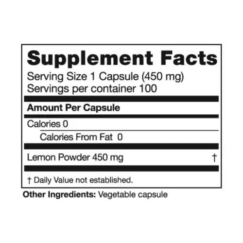 Seagate Products Whole Lemon Concentrate 450 mg 100 Capsules Seagate Au supplements