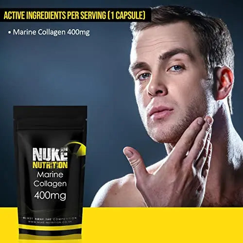 Nuke Nutrition Marine Collagen Capsules - 400mg - 60 Capsules - High Strength Collagen Nuke Nutrition Au supplements
