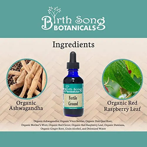 Birth Song Botanicals Fertile Ground Fertility Liquid Tincture, Herbal Supplement to Help Regulate Birth Song Botanicals Au supplements