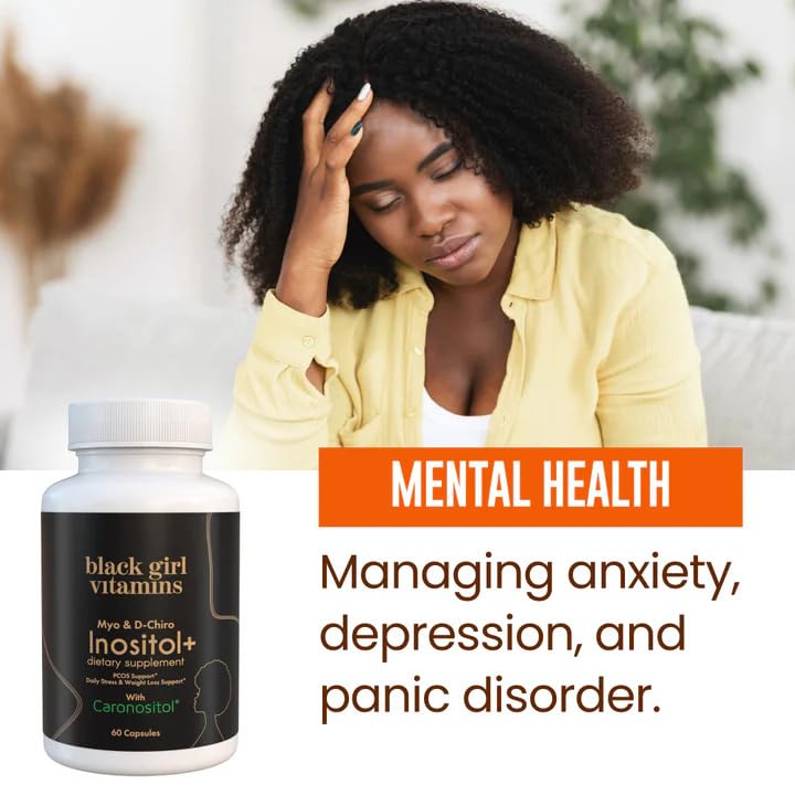 Black Girl Vitamins Inositol Supplement, 2000mg Myo + 50mg D-Chiro, Vegan Capsules to Support Hormone Balance