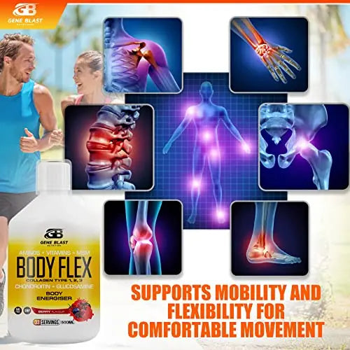 Gene Blast Body Flex, Liquid Joint Supplement w/Hydrolysed Collagen Type1 2 3 Plus Glucosamine GENE BLAST Au supplements