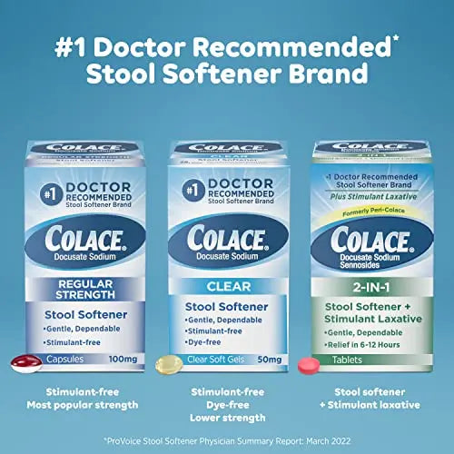 Colace 2-In-1 Stool Softener & Stimulant Laxative Tablets, Gentle Constipation Relief in 6-12 Hours Colace Au supplements