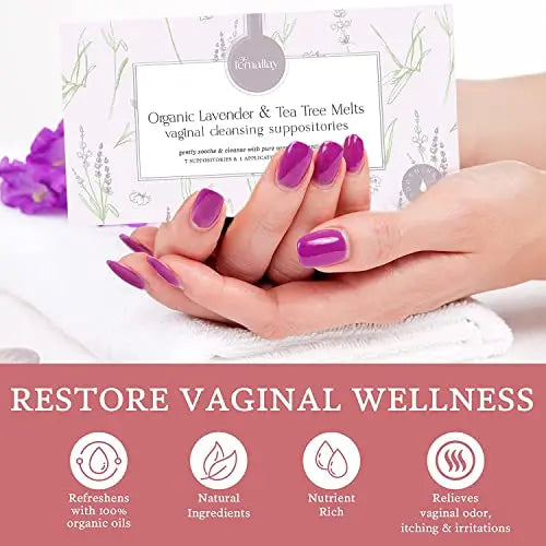 Femallay Organic Lavender and Tea Tree Oil Vaginal Cleansing Suppositories for Hygiene Femallay Au supplements