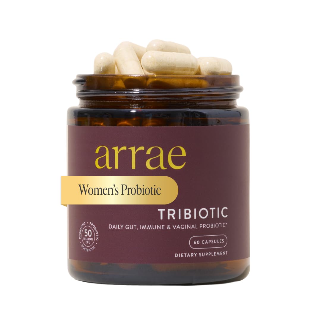 Arrae Tribiotic, Probiotics for Women, Support for Vaginal pH Balance, Gut, Immune, and Feminine Health, Prebiotics,