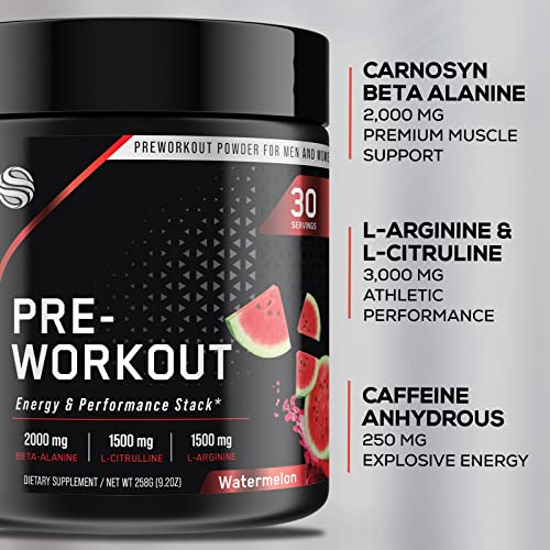 Pre-Workout Powder with Beta-Alanine & Caffeine for Energy, L-Citrulline & L-Arginine SILVERONYX Au supplements