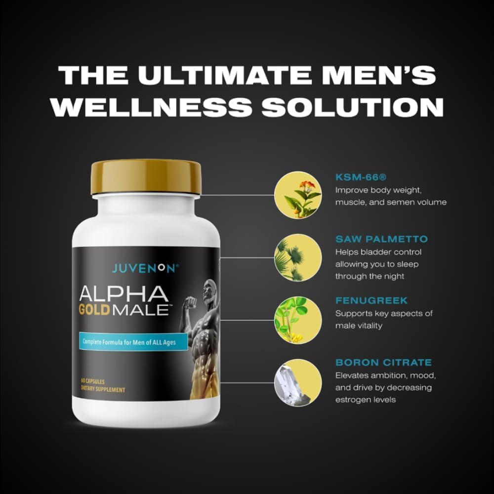 Juvenon Maximum Male BloodFlow-7 Nitric Oxide Supplement with Nitrosigine + Alpha Gold Male Juvenon Au supplements