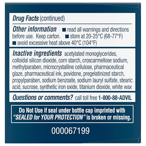 Advil Pain Reliever and Fever Reducer, Ibuprofen 200mg for Pain Relief - 24 Coated Tablets Advil Au supplements
