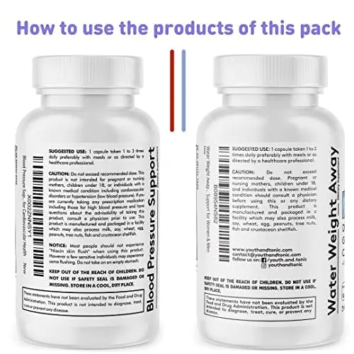 Youth & Tonic Daily Water Weight Away Pills and Blood Pressure Support Supplements/Natural Youth & Tonic Au supplements