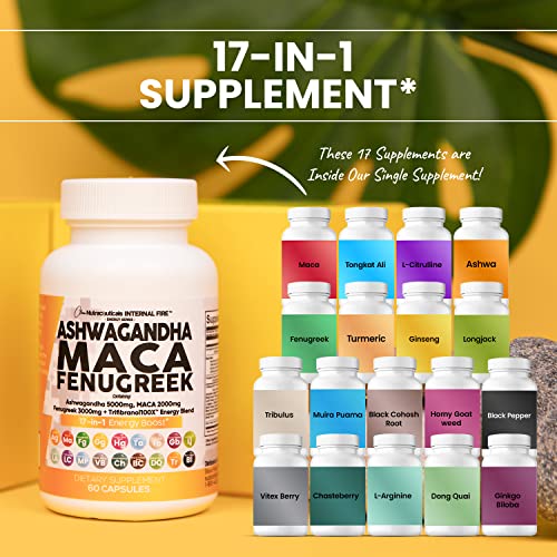 Ashwagandha 5000mg Maca Root 2000mg Fenugreek 3000mg Suppleme Clean Nutraceuticals Au supplements