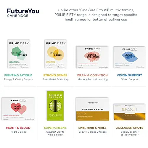 Prime Fifty Strong Bones Supplements – 28 Multivitamin Tablets with Calcium, Magnesium FutureYou Cambridge Au supplements