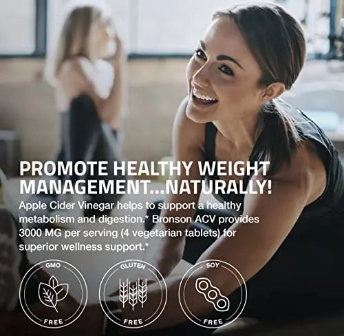 Bronson Apple Cider Vinegar 3000 MG per Serving Extra Strength - Non-GMO, 200 Vegetarian Bronson Au supplements