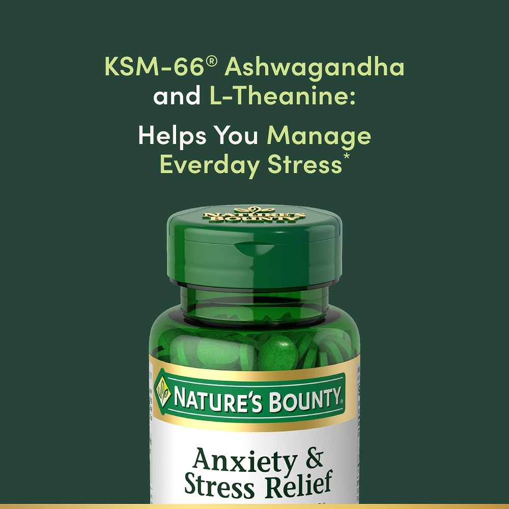 Nature's Bounty Stress Relief Ashwagandha KSM 66 Tablets, Mood Support, 50 Count Nature's Bounty Au supplements