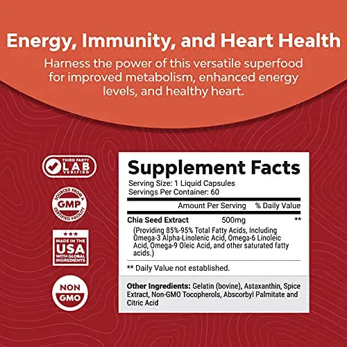 Potent Chia Seed Extract Pills for Men and Women Natural Supplement for Weight Loss Natures Craft Au supplements