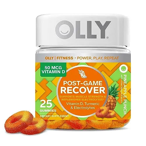 OLLY Post-Game Recover Workout Gummy Rings, Vitamin D, Turmeric, Electrolytes, Pineapple OLLY Au supplements