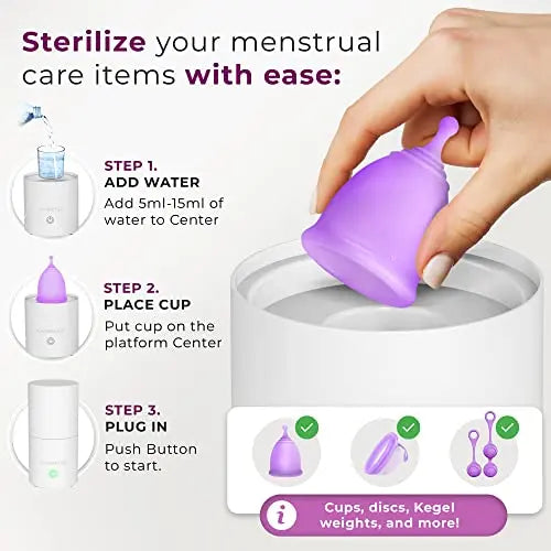 Carecup Menstrual Cup Sterilizer - Modern Menstrual Cup Cleaner Unscented Sanitizer - 2-Minute Carecup Au supplements