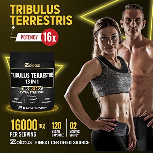 13in1 Tribulus Terrestris Capsules - 16000mg Per Serving with Maca, Horny Goat Weed Zolotus Au supplements