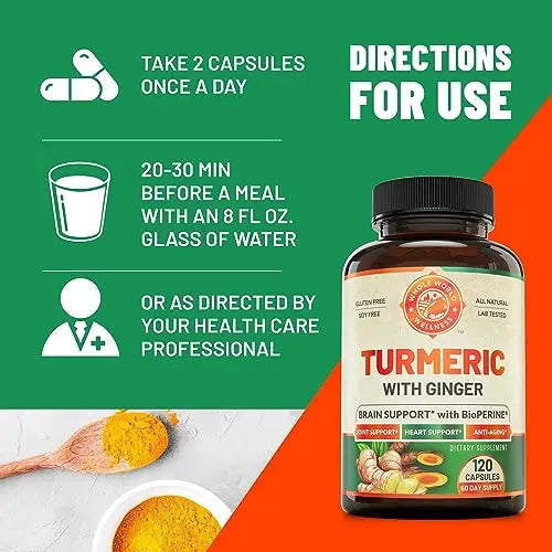 Organic Turmeric Curcumin with Ginger and Black Pepper for Max Absorption WHOLE WORLD WELLNESS Au supplements
