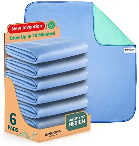IMPROVIA® Washable Underpads, 34" x 36" (Pack of 6) - Heavy Absorben IMPROVIA Au supplements