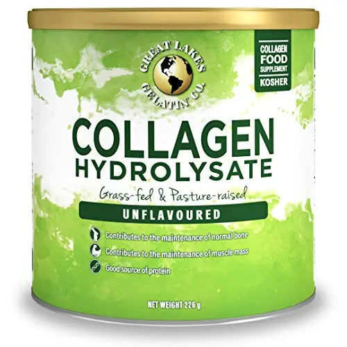 Great Lakes Gelatin Collagen Hydrolysate, Grass-Fed Bovine Hydrolysed Collagen Peptides Protein Powder Supplement, Unflavoured, 226g, Can Great Lakes Gelatin Au supplements