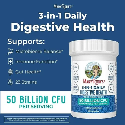 Mary Ruth's 3 in 1 Digestive Health Probiotic, 30 CT MaryRuth Organics Au supplements
