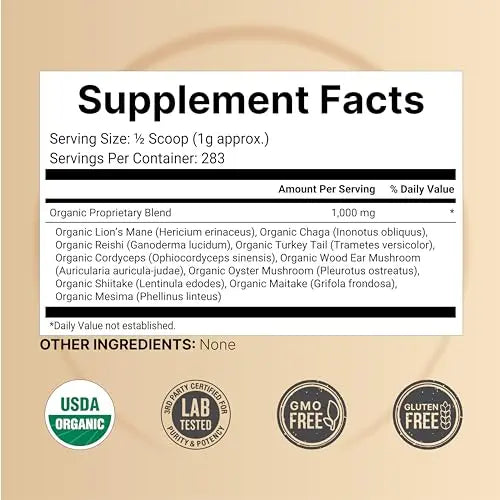NatureBell Organic Myco Guardians 10 in 1 Mushroom Powder, 10oz | Fresh Superfood NatureBell Au supplements