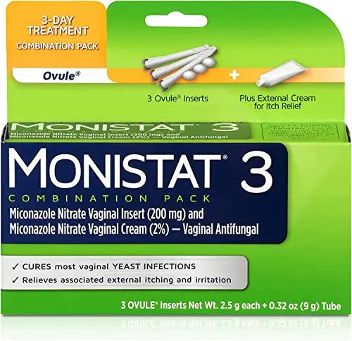 Monistat 3 Vaginal Antifungal Combination Pack - 3 Each, Pack of 2 Monistat Au supplements