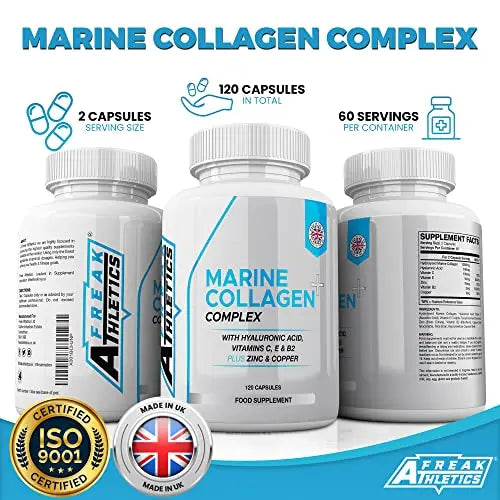 Marine Collagen 1000mg - Type 1 Hydrolysed Collagen - Enhanced with Hyaluronic Acid, Vitamin C Freak Athletics Au supplements