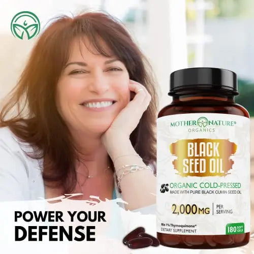 Organic Black Seed Oil Capsules - 3 Month Supply - 180 Count (2000mg Per Serving) Mother Nature Organics Superfoods for Organic Living Au supplements