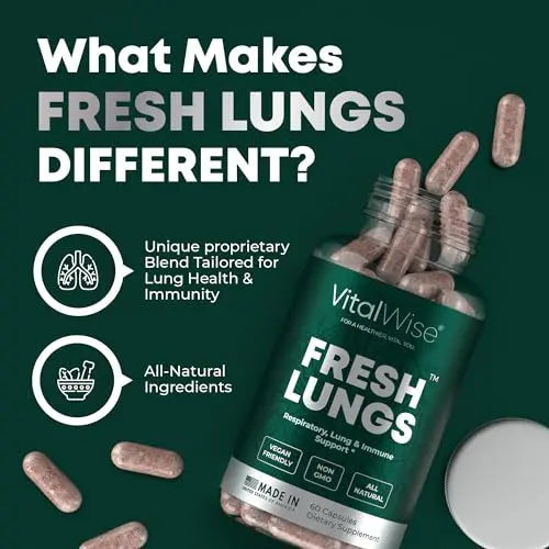 VitalWise Fresh Lungs Lung Detox and Cleanse Supplement with Mullein Leaf Extract VitalWise Au supplements