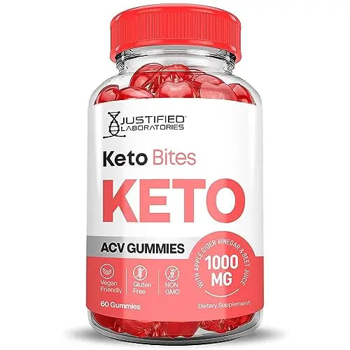 Justified Laboratories Keto Bites Keto ACV Gummies 1000MG Vegan Non GMO with Pomegranate Justified Laboratories Au supplements