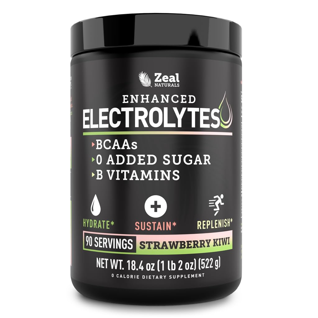 Zeal Electrolyte Powder - 90 Servings | Keto Electrolytes Powder | Zero Sugar, BCAAs, B-Vitamins | Potassium, Zinc, Magnesium