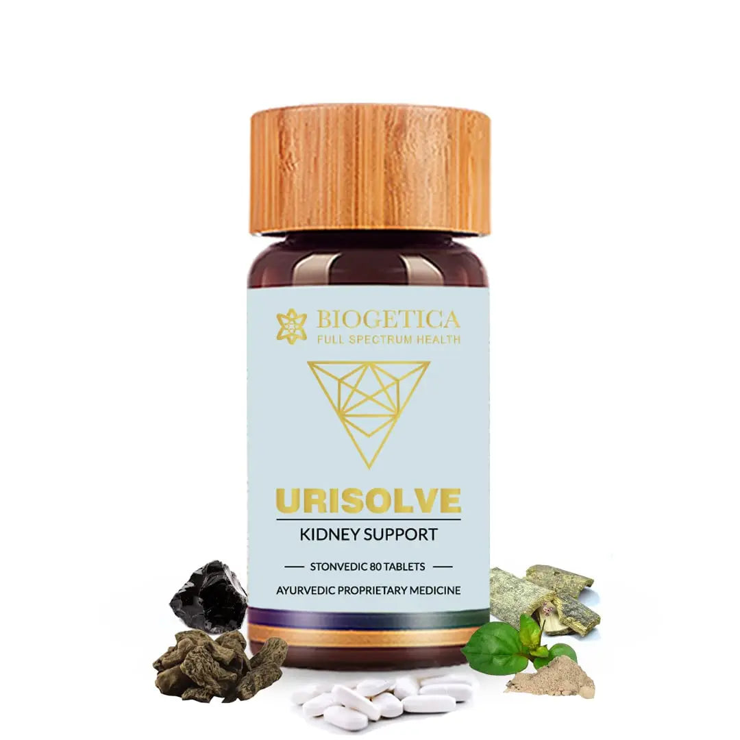Biogetica Urisolve Kidney Care Herbal Supplement with Asparagus Racemosus & Terminalia Chebula for Optimal Urinary System Support - Non-GMO - 100% Vegan Ayurveda Supplement - 80 Tablets Biogetica Au supplements