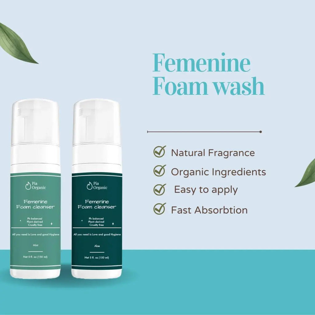 Pia Organic Mint Feminine Foam Cleanser Organic wormwood/olive leaf, Foaming PH Balance Feminine Wash Pia Organic Au supplements