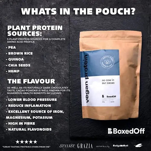 Vegan Protein Powder, Complete Plant Based Protein - 5 Plant Protein Sources - No Additives Boxed Off Au supplements