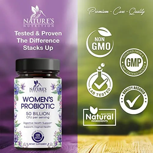 Probiotics for Women 4-in-1, 50 Billion CFU + Prebiotics, Vaginal Women's Probiotic Nature's Nutrition Au supplements