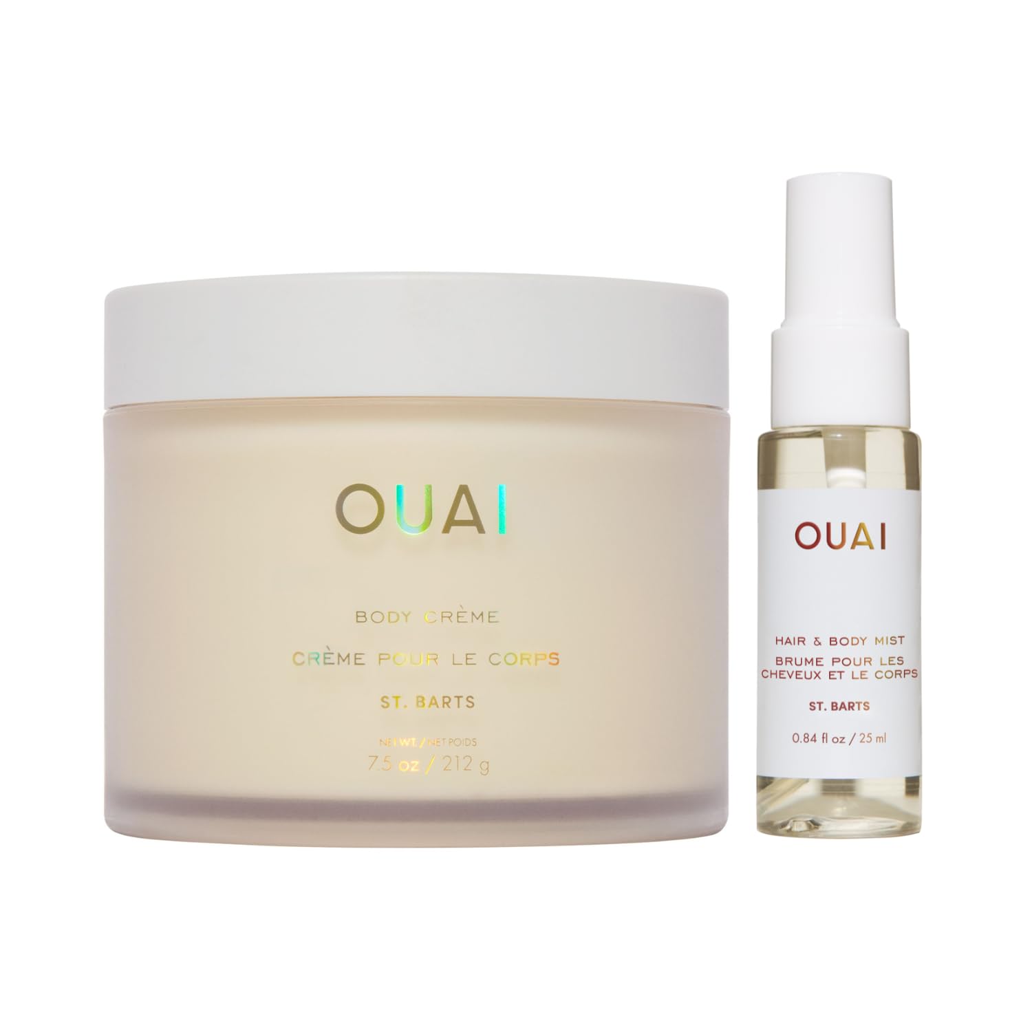 OUAI St. Barts Hair & Body Gift Set - Tropical-Scented Body Care for Women & Men - Includes Full Size Hydrating Body Cream & Deluxe Hair and Body Mist (2 Count) OUAI Au supplements