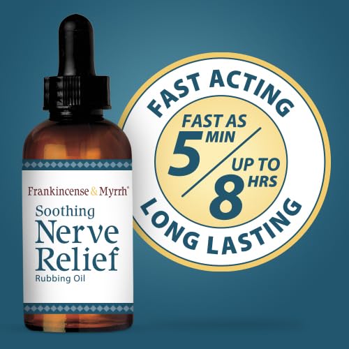 Nerve Pain Relief, Neuropathy Relief for Hands & Feet, Frankincense & Myrrh Rubbing Oil with Menthol and Frankincense Essential Oils, 2 Fl. Oz. Maximum Strength for Foot Pain FRANKINCENSE & MYRRH Au supplements