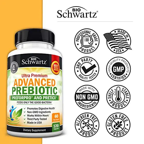 Prebiotics for Advanced Gut Health - Immune System Support & Dietary Fiber BioSchwartz Au supplements