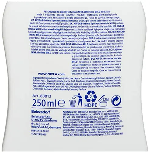 Nivea Intimate Intimo Natural Daily Comfort Mild & Delicate Feminine Cleanser 200 Ml. l Nivea Au supplements