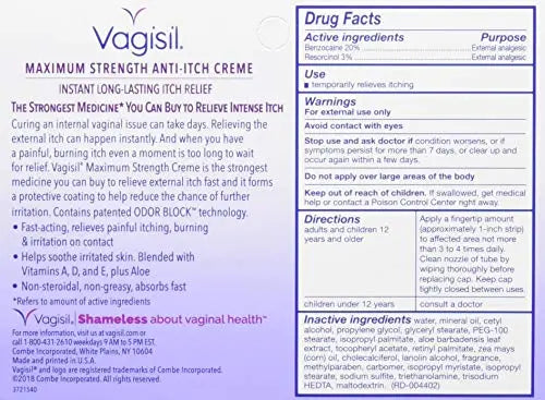 Vagisil Maximum Strength Anti Itch Creme, 1 Ounce Vagisil Au supplements