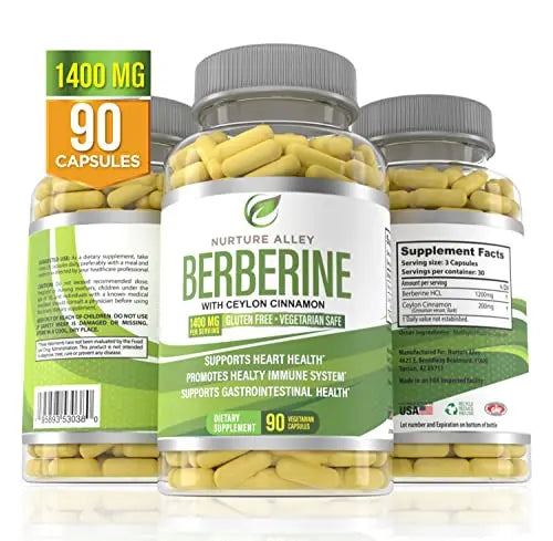 Nurture Alley Berberine Complex - Berberine HCL 1200mg Plus Organic Ceylon Cinnamon NURTURE ALLEY Au supplements