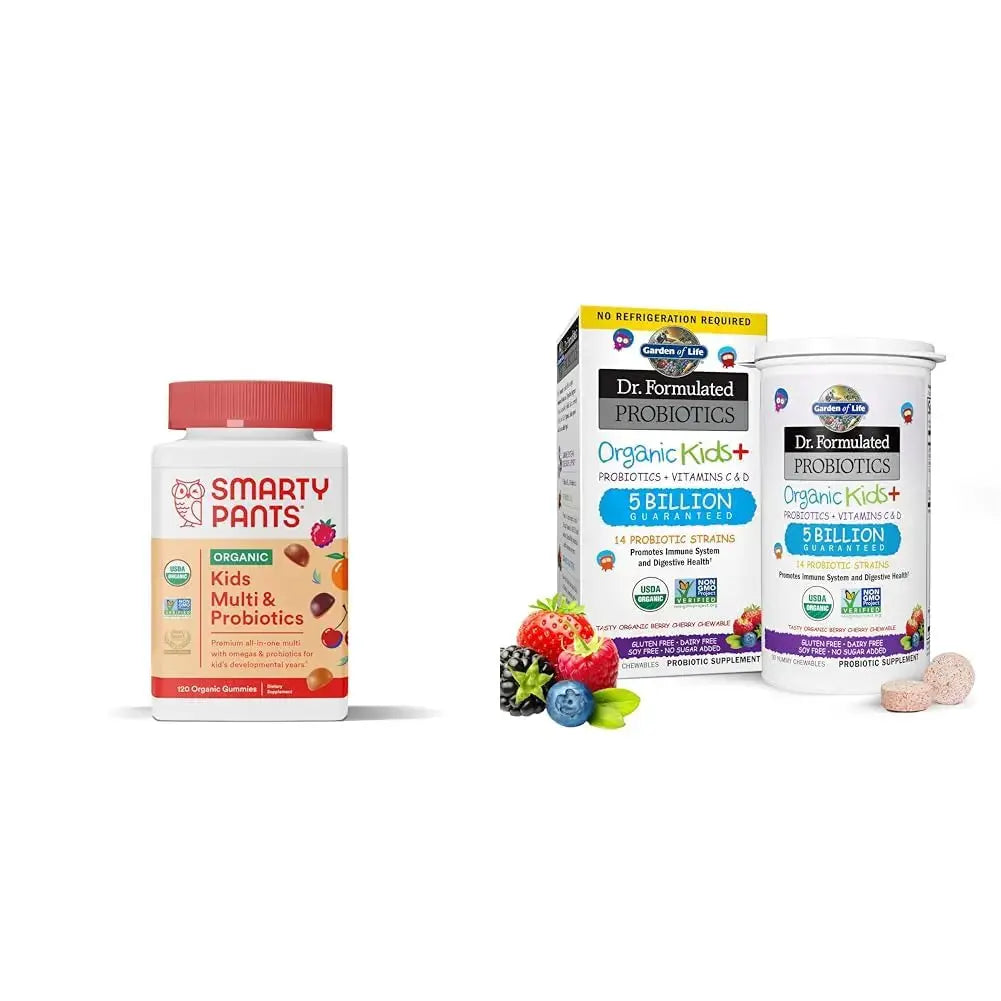 SmartyPants Organic Kids Multivitamin Gummies: Probiotics & Garden of Life Dr. Formulated Probiotics Organic Kids+ Plus Vitamin C & D - Berry Cherry - Gluten SmartyPants Au supplements