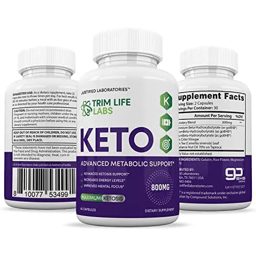 (5 Pack) Trim Life Labs Keto Pills Includes Apple Cider Vinegar Patented goBHB® Exogenou Justified Laboratories Au supplements