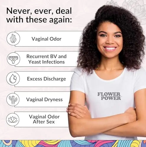Flower Power Vegan Boric Acid Suppositories - 30 Capsules - 600mg for Vaginal Odor and pH Balance Flower Power Au supplements