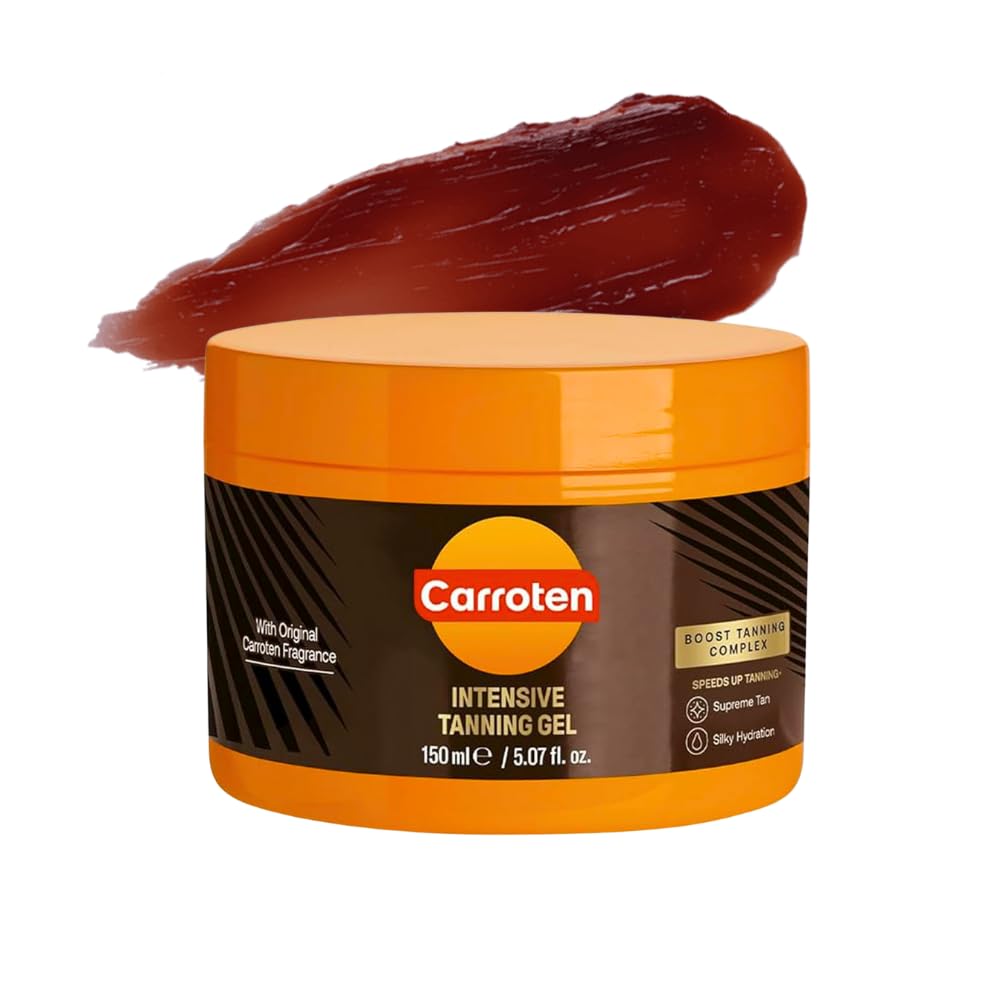 Carroten Intensive Tanning Gel | Browning Tan Accelerator | Non-Greasy, Water-Resistant with Carrot and Coconut Oil