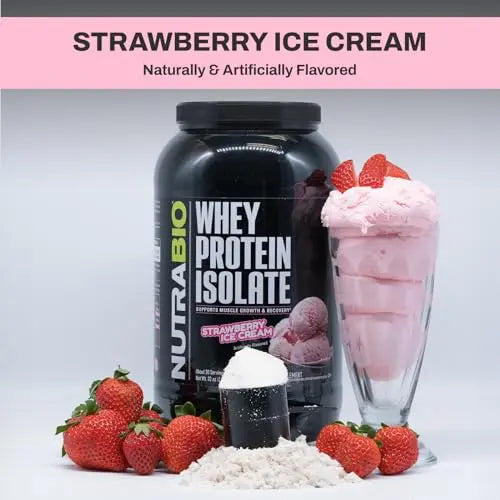 NutraBio Whey Protein Isolate Supplement – 25g of Protein Per Scoop with Complete NutraBio Au supplements