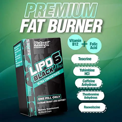 Nutrex Research Lipo-6 Black Hers Ultra Concentrate | Weight Loss Pills for Women | Fat Burner Nutrex Research Au supplements